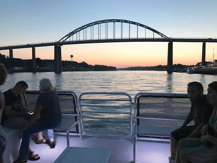 Sightseeing tours and a ferry service across the C&amp;D Canal are offered at the Town Dock in Chesapeake City. Photo courtesy of Chesapeake City Water Tours