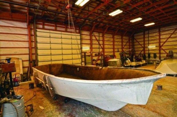 A fiberglass mold at Judge Yachts in Denton, MD. Photo by Mark Talbott.