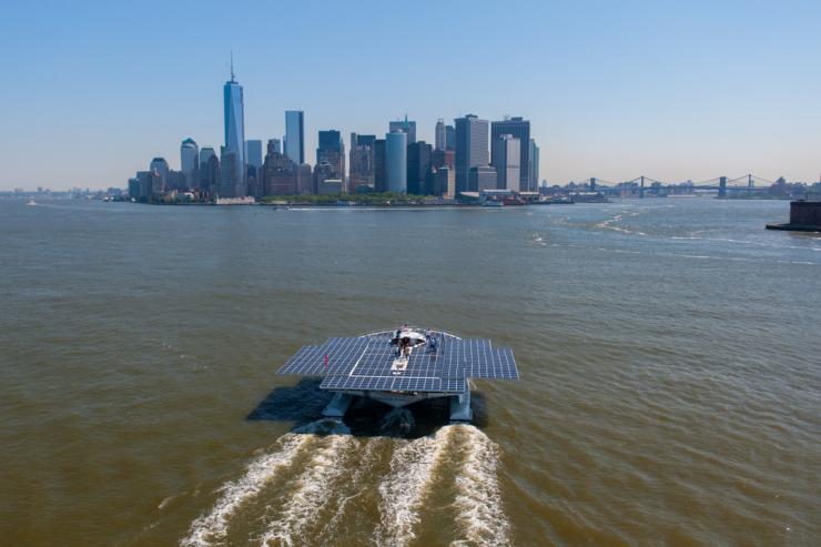 Turanor visited NYC this summer. Photo courtesy planetsolar.org Turanor visited NYC this summer. Photo courtesy planetsolar.org
