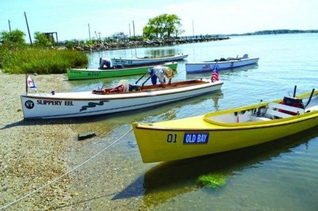 The Smith Island Crab Skiff Old Bay ready for the races. Photo by Trey Shinault