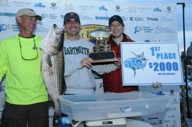 Dr. Norman Ove, Dr. Cyrus Lashgari, and Dr. Chad Patton with their winning rockfish caught aboard OSMC.
