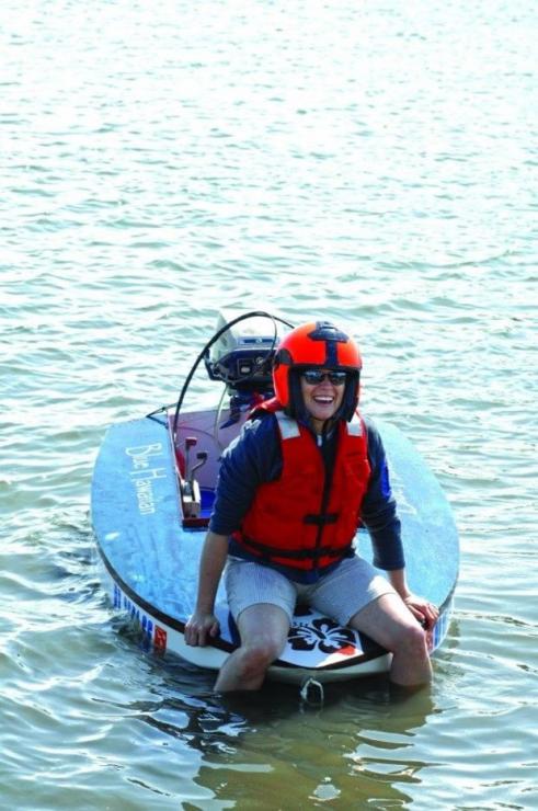 Tara Crew is all smiles after her 1st place win in the 6 HP Women's Classic division.