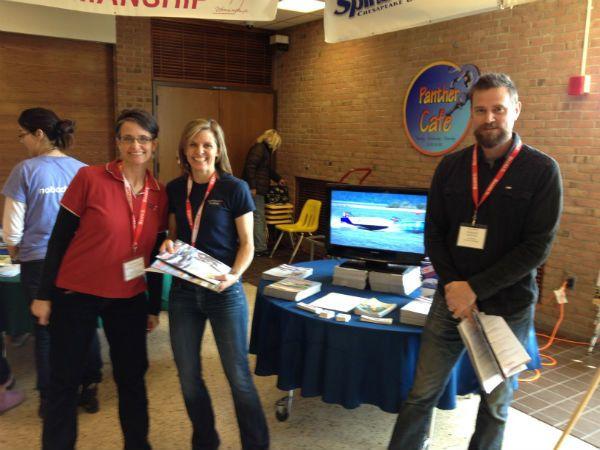 SpinSheet editor Molly, publisher Mary, and art director Cory are ready to meet students at the Marine and Maritime Career Fair.