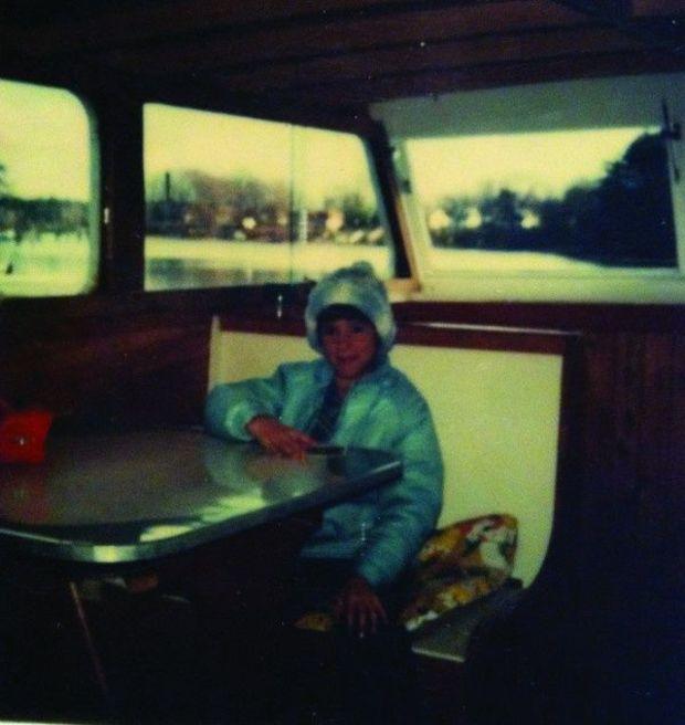 The author's mother soon after the boat was built.
