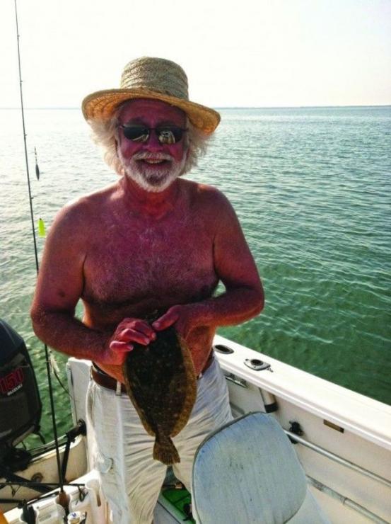 Mike Bailey hooked this keeper flounder fishing off of Wachapreague, VA. Photo by Bryan Bailey.