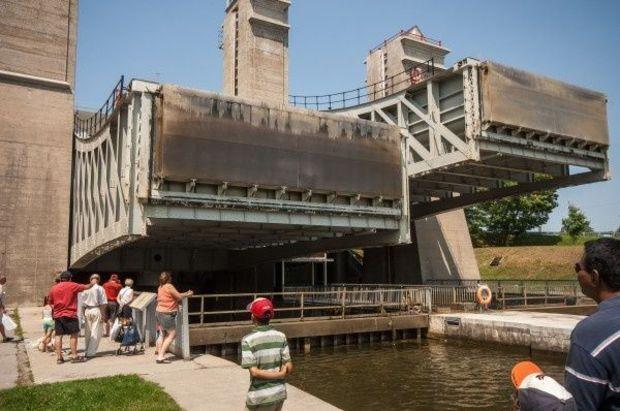 The Lift bridge at Peterborough, Ontario on the Trent Severn Waterway