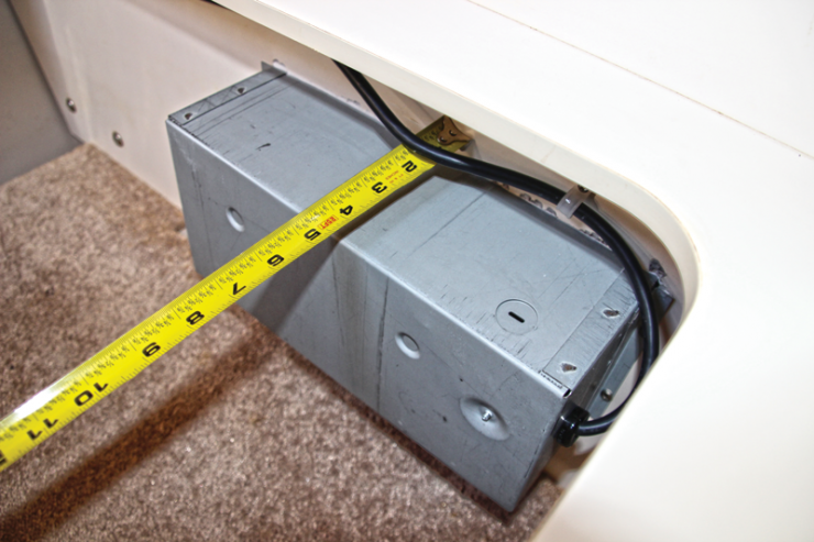 Heater extends only 4 1/2 inches into dinette seat storage