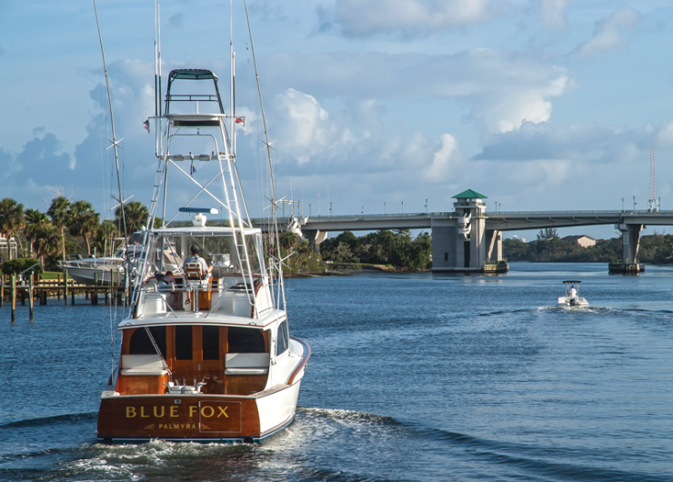 High style sports fishing boat on Florida's ICW.