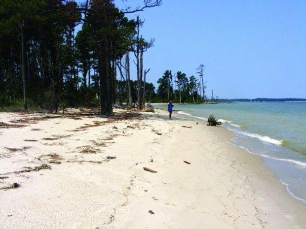 The beach near Hughlett Point in Kilmarnock, VA.