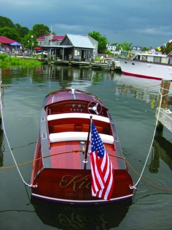 A beauty awaits an afternoon storm at the 2014 Antique and Classic Boat Festival.