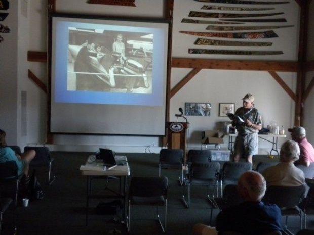 Take a break from the sunshine and heat at the Antique and Classic Boat Show to listen to interesting presentations.