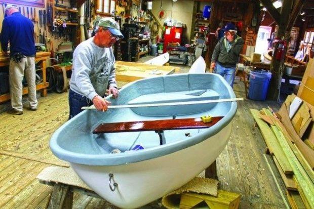 A pre-1972 (no hull identification number) dinghy restored by volunteers at Calvert Marine Museum. Photo by Butch Garren