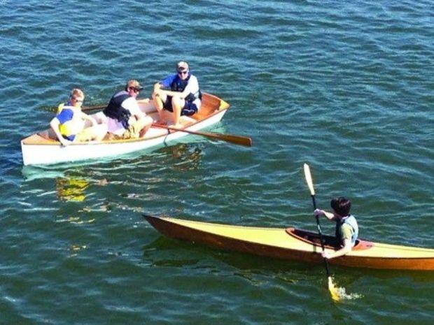 David Fawley's Marine Service Technology class try out the two project boats they built during the school year at the Center for Applied Technology-South in Edgewater, MD. Photo by David Fawley