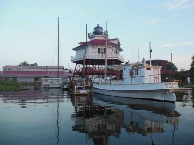 The Drum Point Lighthouse at the Calvert Marine Museum