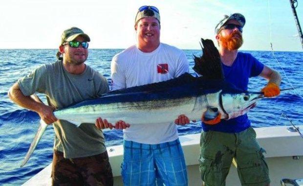 joe Mack, Nate Moore, and Sean McCarthy with a nice White Marlin caught off Ocean City, MD in July. Photo courtesy of Nate Moore