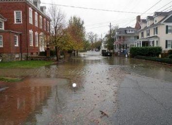 Flooding in Chestertown, MD. Photo by Jim Thompson.