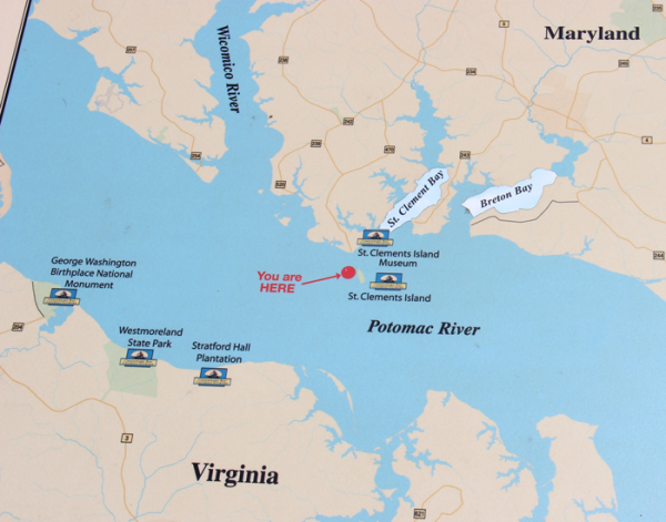 St. Clement's Island was once 455 acres when the <em>Ark</em> and the <em>Dove</em> first landed. Now, the island has shrunk to nearly 60 acres.