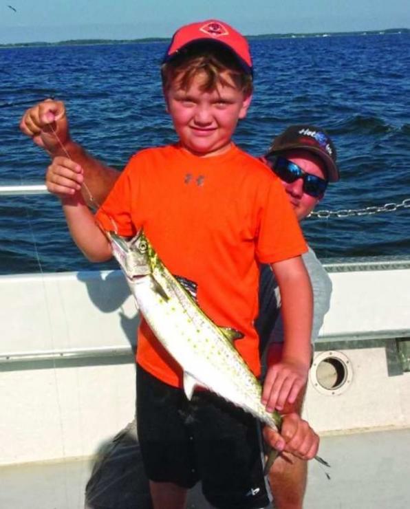 David Thompson of Clear Spring, MD, landed this Spanish mackeral aboard The Worm with Captain Drew Payne. Photo courtesy of Captain Drew Payne David Thompson of Clear Spring, MD, landed this Spanish mackeral aboard The Worm with Captain Drew Payne. Photo courtesy of Captain Drew Payne