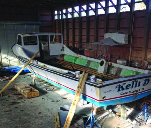 Kelli D, in the shop of Evans Boat Works in Crisfield, MD, for a complete overhaul and a facelift.