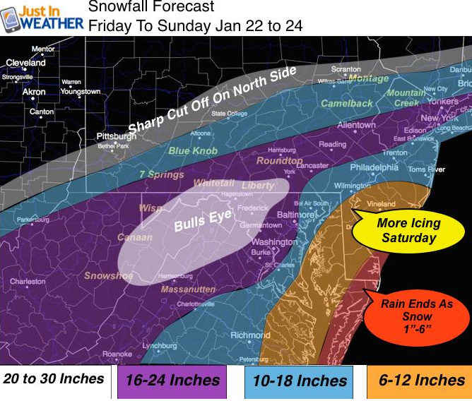 Snowfall forecast. Click for source. Snowfall forecast. Click for source.