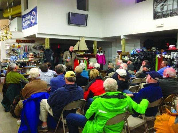 Boating celebrities and experts draw crowds at Fawcett Boat Supply's free seminar series.